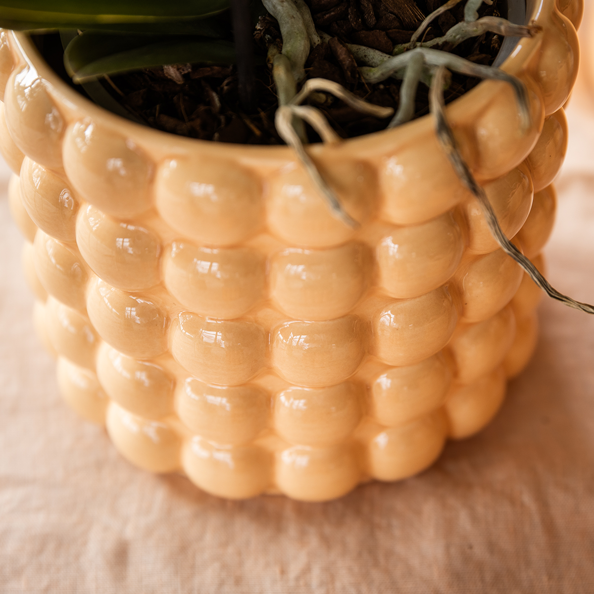 Poppy Decorative Pot - Peach - Ø9cm