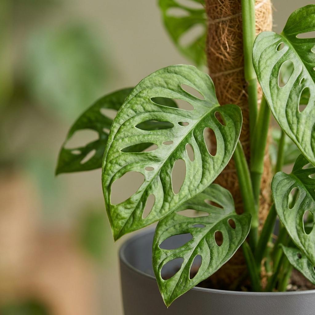 Monkey Mask - Monstera Adansonii Moss Pole - Green - Pot 19cm - Height 90cm