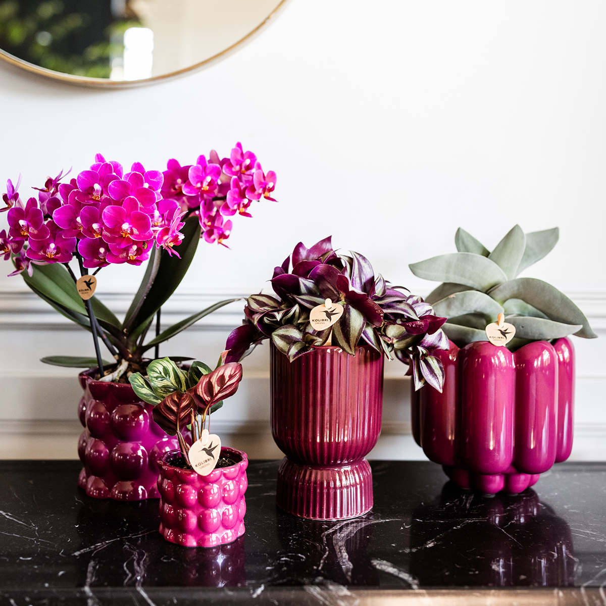 Diabolo Decorative Pot | Ø9cm - Burgundy