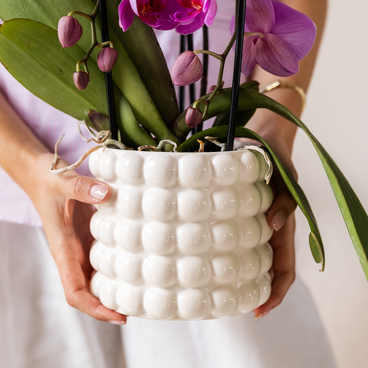 Kolibri Home | Poppy Decorative Pot - White - Ø9cm