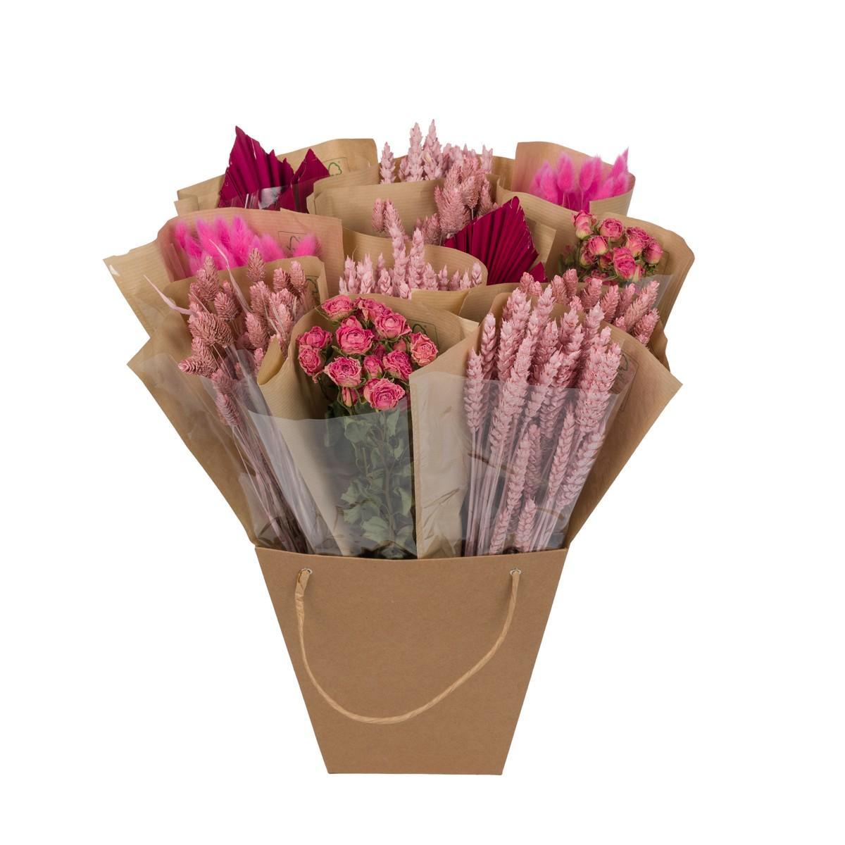 Droogbloemen - Tørret Mono Mix - Pink - ↕50cm