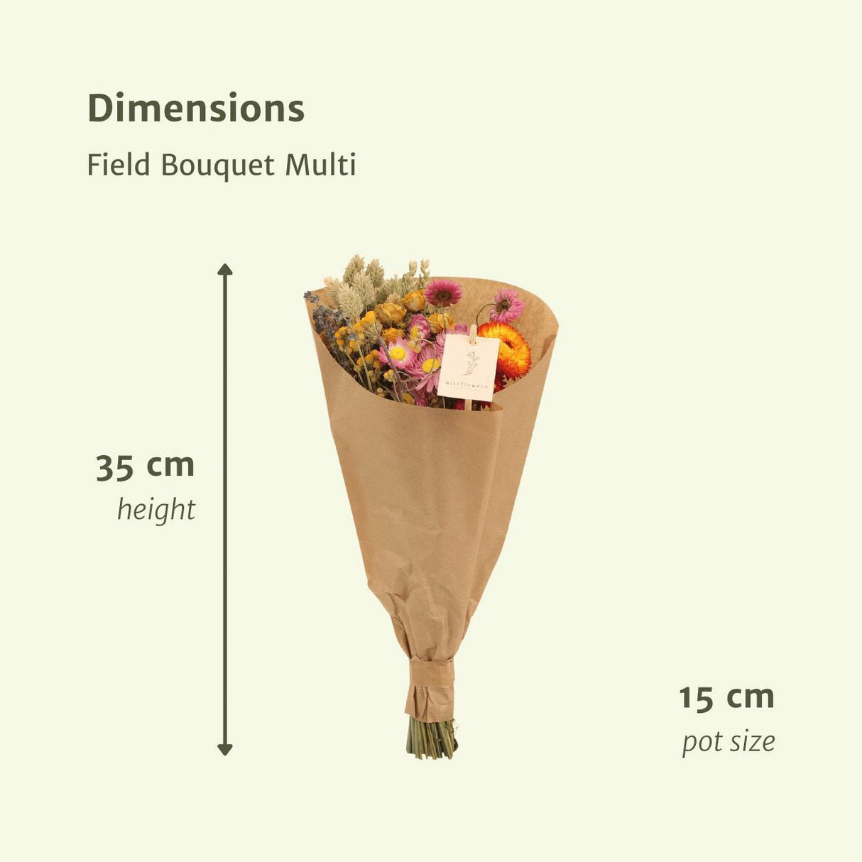 Field Bouquet Multi - Droogboeket - 35cm - Ø15 - 12x