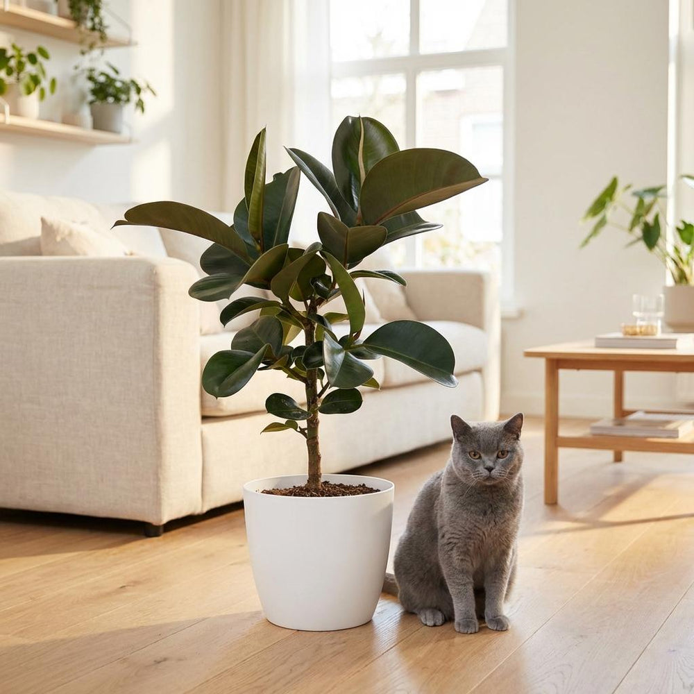 Rubber Plant - Ficus Elastica Cloe  Pot 19cm - Height 65cm