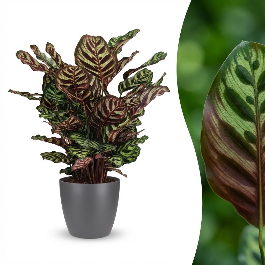 Peacock Plant - Calathea Makoyana - Green - 1 Plant - Pot 19cm - Height 70cm