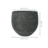 Pot Orb Black Washed - D39 x H35