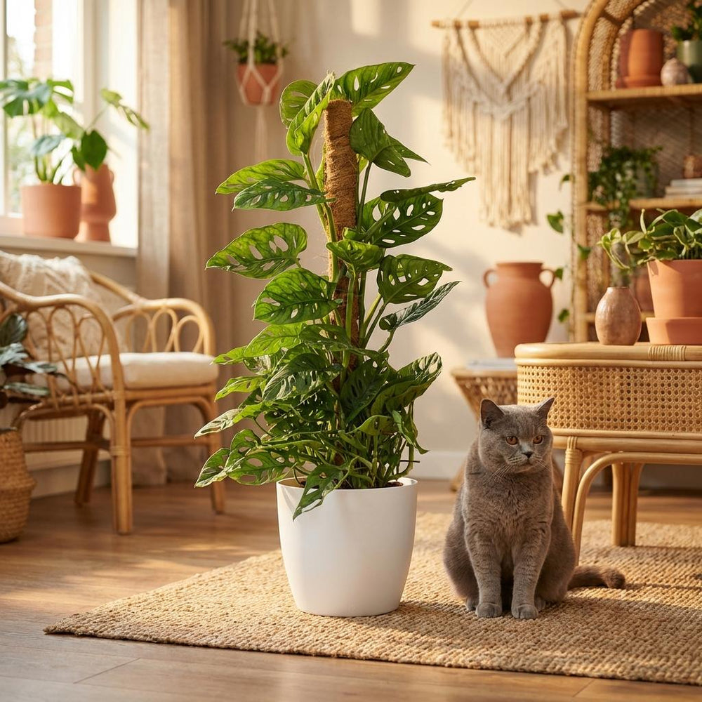 Monkey Mask - Monstera Adansonii Moss Pole - 19cm Pot - 90cm Height