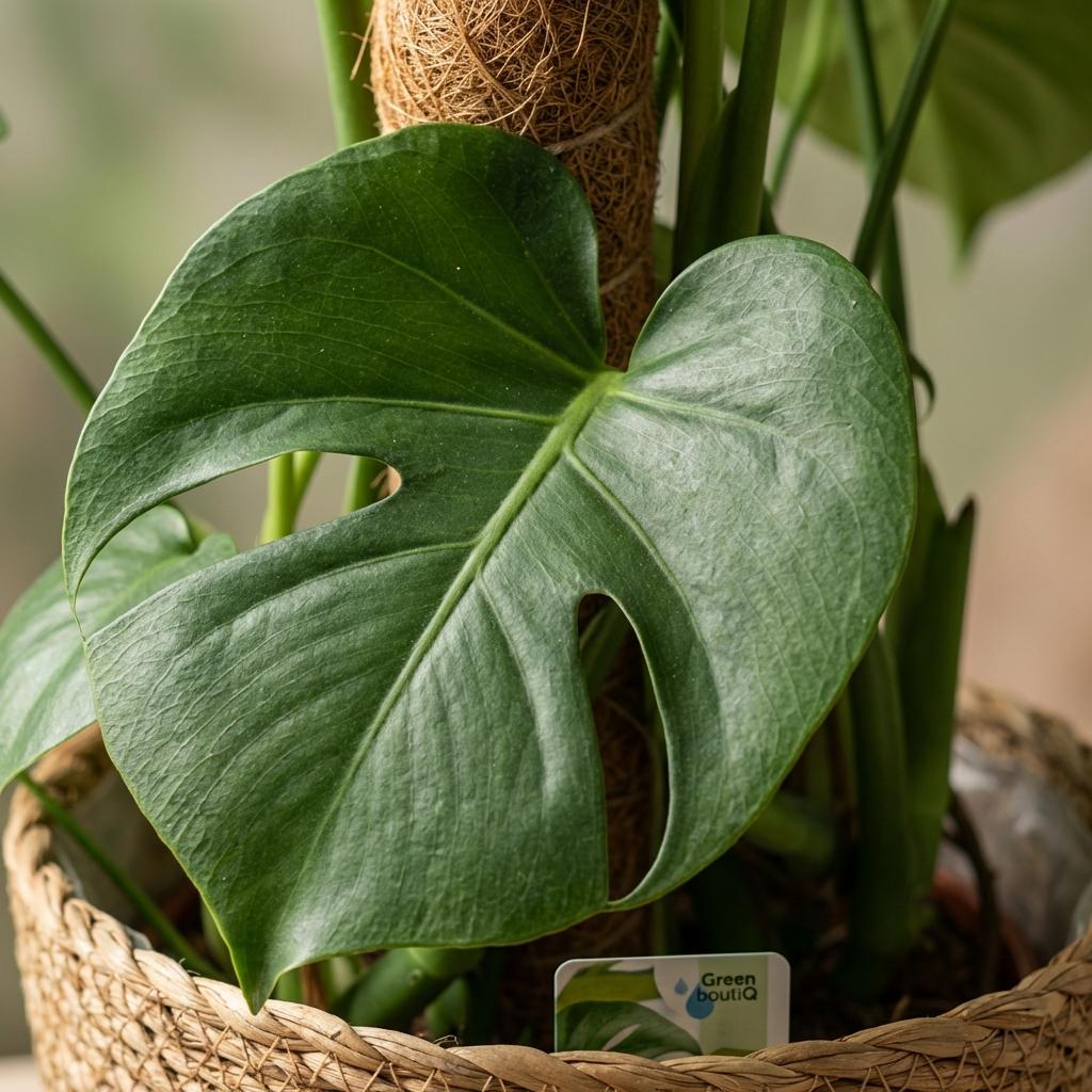 Swiss Cheese Plant - Monstera Deliciosa Moss Pole - 1 Plant - with Basket - Pot 19cm - Height 90cm