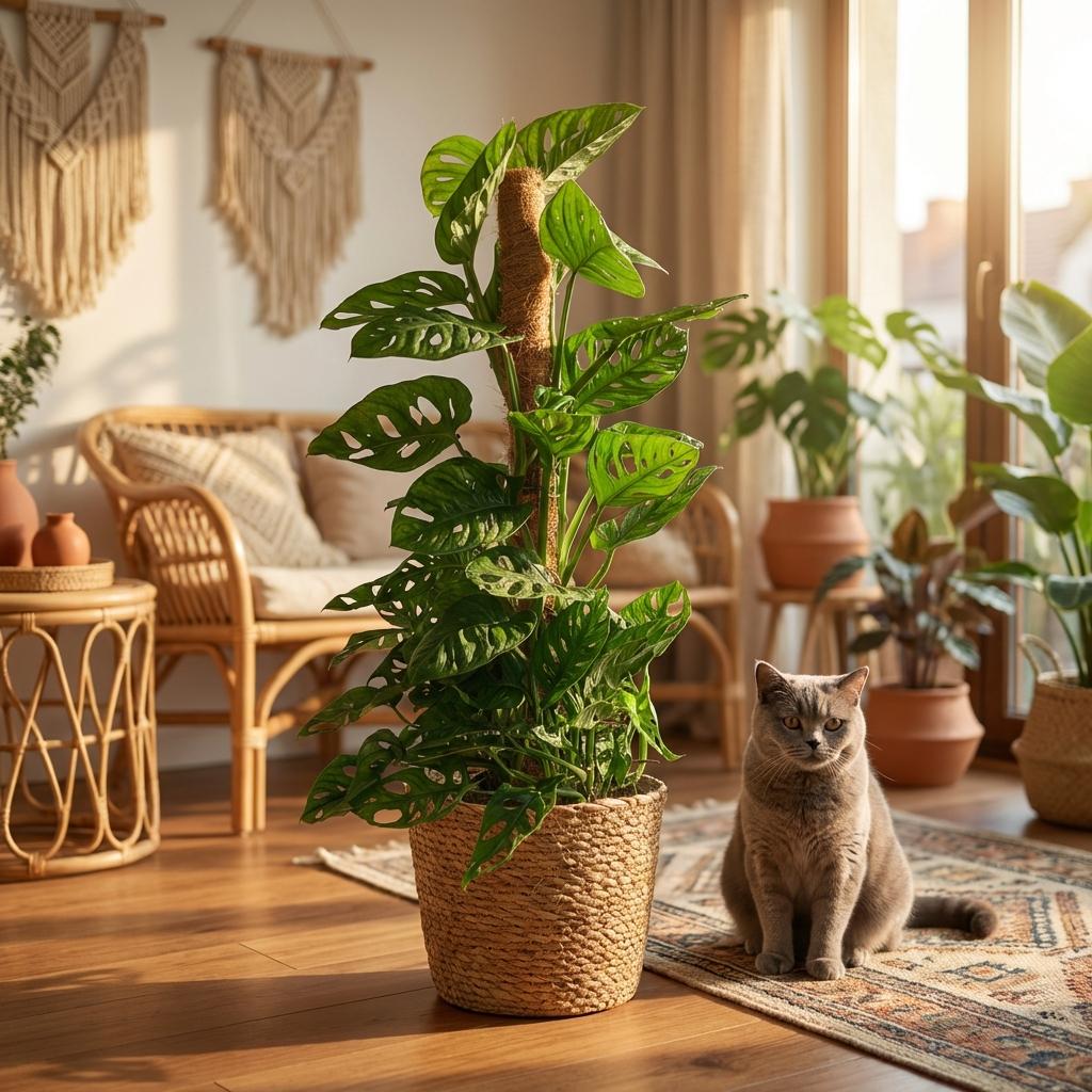 Monkey Mask - Monstera Adansonii Moosstab - Topf 19cm - Höhe 90cm