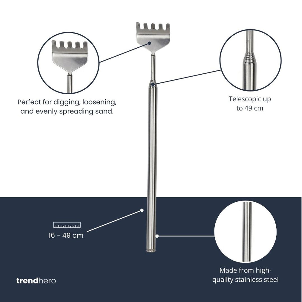 Terrarium Tool - Rake - 16-49 cm - Telescopic - Stainless Steel
