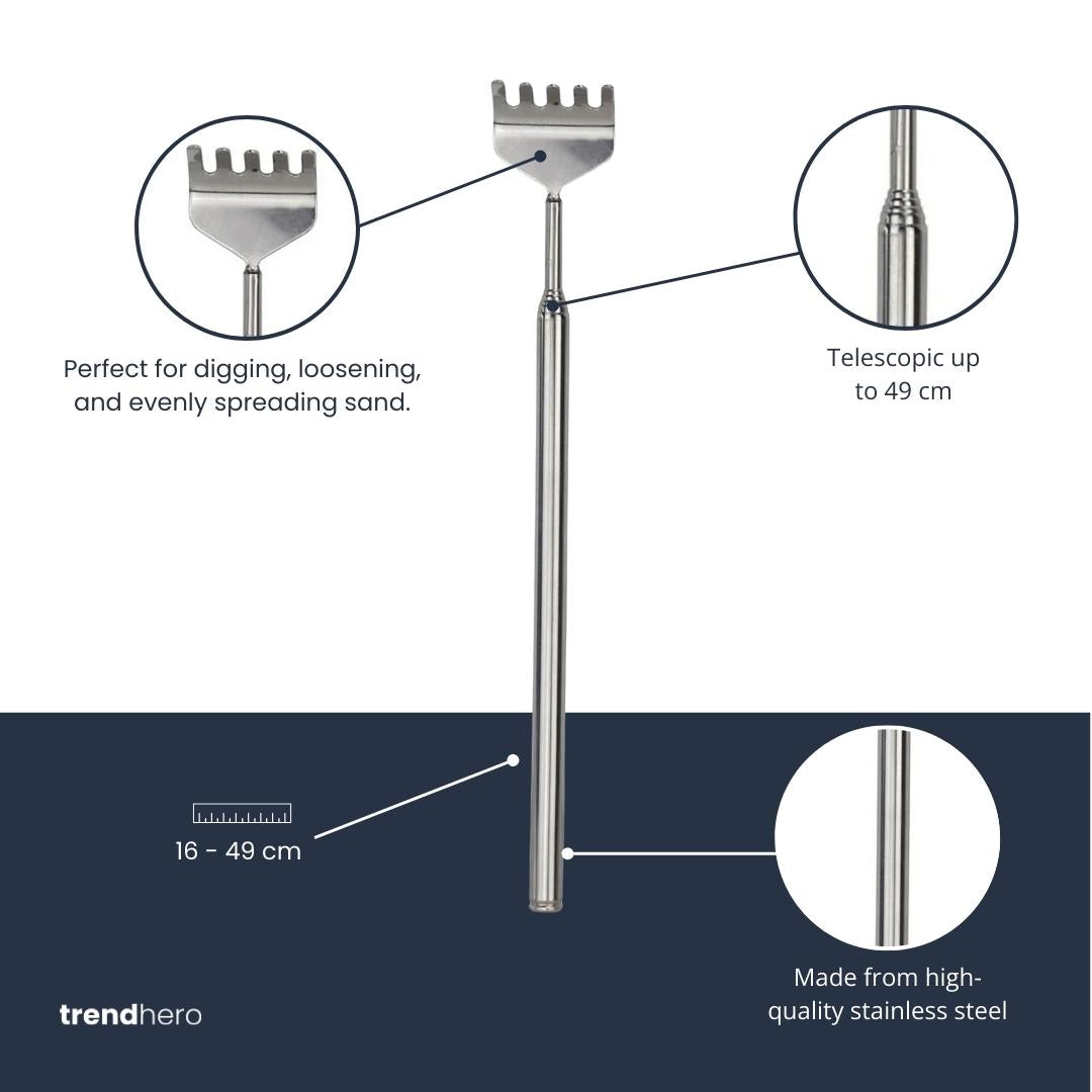 Terrarium Tool - Rake - 16-49 cm - Telescopic - Stainless Steel