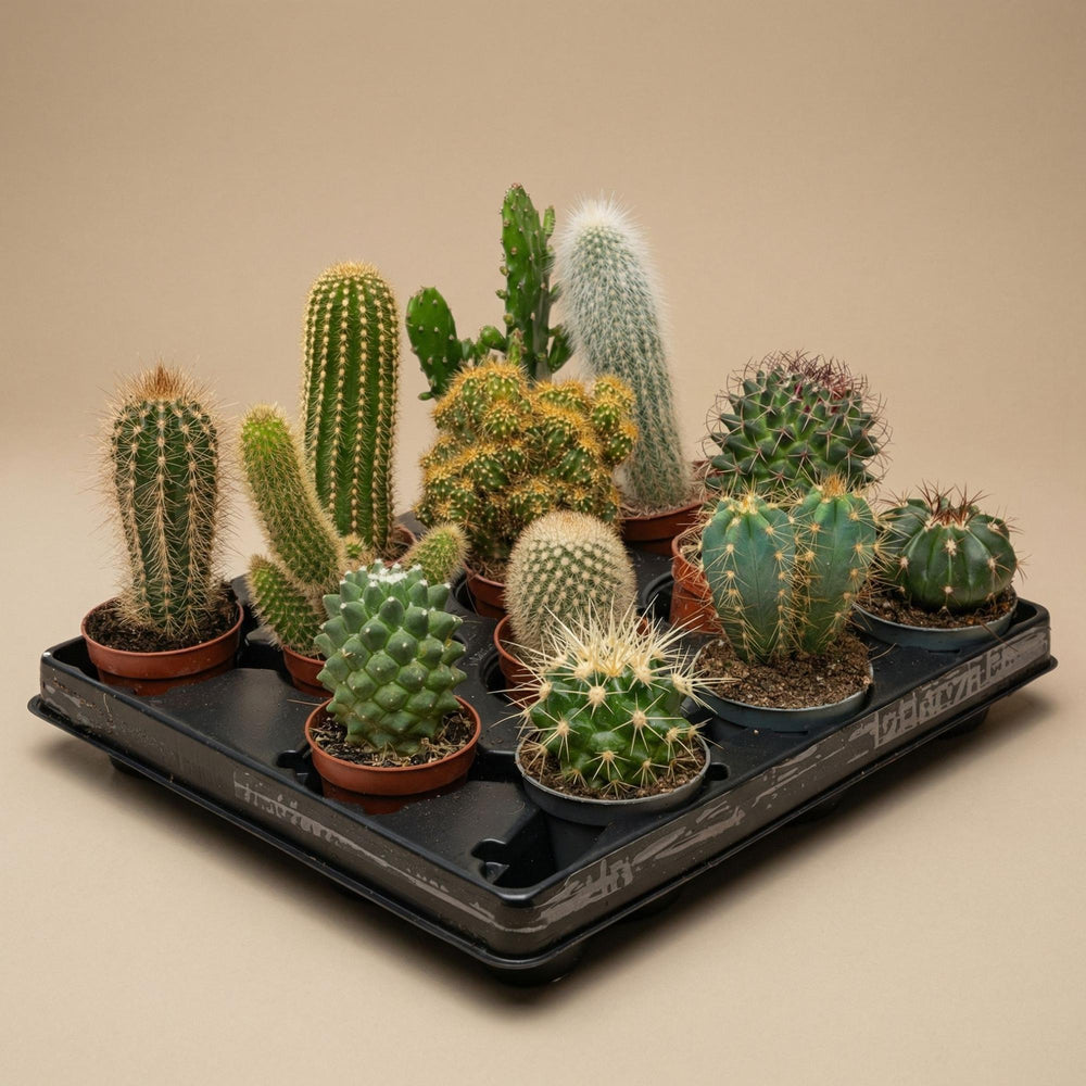 Kaktus-Set 6 Stück mit Mini-Keramiktöpfen Barcelona