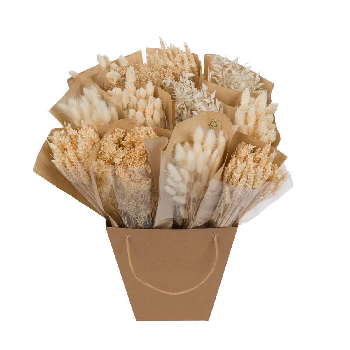 Droogbloemen - Tørret Mono Mix - Hvid - ↕50cm